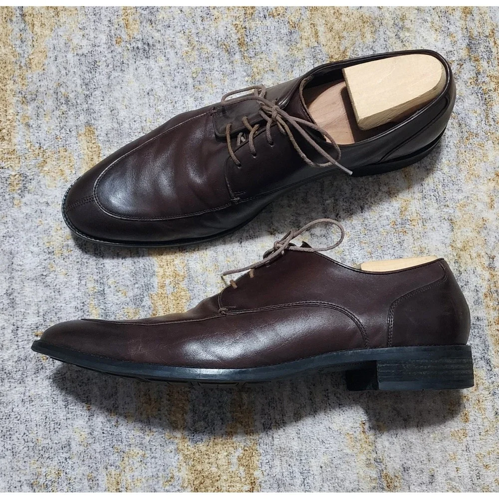Cole Haan Men's Grand.0S Brown Leather Lace Up Oxfords Size 12 M  743 02